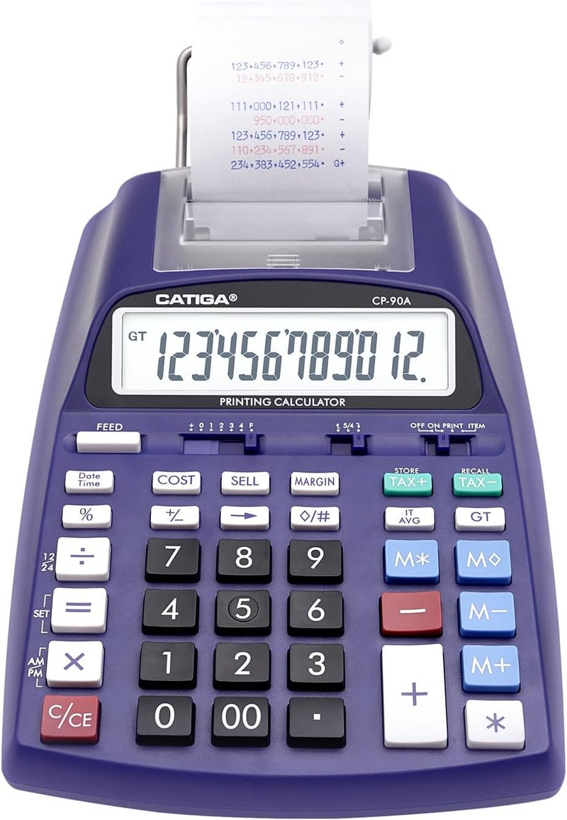 CATIGA New & Upgraded 2025 Printing Calculator Adding Machine 10 Key, Desktop Home Office Calculator with Paper Roll Print Out, Accounting Business Finance - Image 1